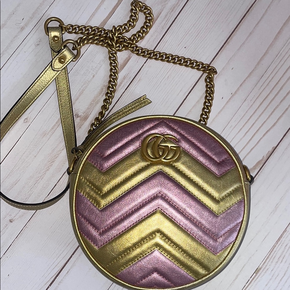 Gucci Pink and Gold Crossbody Bag - Picture 4 of 9
